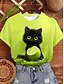 billige Dyr tee-Påske Dame T-shirt Trykt mønster Grafisk Dyr Tegneserie Mode Stilfuld Klassisk Kortærmet Rund hals Almindelige toppe Afslappet Daglig Weekend Blå Lysegrøn Orange Sommer Forår