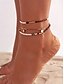 economico Bracciale da donna-Set di cavigliere da donna in lega con perline, stile bohémien, composto da 3 pezzi e regolabile, perfetto per le vacanze al mare, i viaggi estivi e l'uso quotidiano.