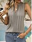 abordables Réservoir Simple-Débardeur femme en camisole sans manches décolleté en V drapé sand texturé léger élégant haut d'été décontracté à formel polyvalent