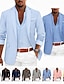 voordelige Linnen blazer-Voor heren Sportjas Linnen blazer Modieus Casual Effen Linnen blazer Leger groen Zwart blauw Getailleerd Single Breasted een knoops