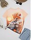 billige Dyr tee-Påske Dame T-shirt Trykt mønster Grafisk Dyr Tegneserie Mode Stilfuld Klassisk Kortærmet Rund hals Almindelige toppe Afslappet Daglig Weekend Blå Lysegrøn Orange Sommer Forår