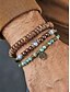billige Mænds smykker-Herre boheme armbåndssæt med kokosskal, turkis og træperler, 3 stk. strækbare stabelbare armbånd til strandferie, afslappede sommertøj og hverdagsbrug