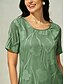 billiga Enkel klänning-Dam Mini klänning Skiftklänning Elegant Ensfärgat Kortärmad Rund hals Skiffergrön
