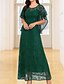 ieftine Lungimea podelei-A-Line Rochie pentru invitat la nuntă cu lungimea podelei Rochii formale Rochie de seară Rochie pentru mama miresei Mâneci scurte Decolteu rotund Elegant Vintage Petrecere Dantelă cu dantelă