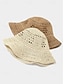 abordables Sombreros de mujer-Sombrero de paja plegable para mujer, sombrero de playa bohemio de ala ancha de ganchillo, gorra de verano portátil y plegable para vacaciones. &amp;ropa informal de uso diario