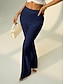 abordables jambe large et taille haute-Femmes A Volants Jambe large Dress Pants works Élégant Mode Travail Longueur complète Taille haute Confort Occasionnel Quotidien Travail Gris Noir Blanche Bleu foncé Été Printemps Automne