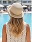 abordables Sombreros de mujer-Sombrero de sol bohemio plegable para mujer: elegante sombrero de playa de poliéster tejido para verano, sombrero panamá plegable de ala ancha para vacaciones, uso diario informal, varios colores.