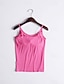 economico Serbatoio Semplice-Per donna Maglia a coste Canotta Tinta unica Classico Senza Maniche Spalline Top Regolari Casuale Quotidiano Abbigliamento mare Nero Bianco Rosa Chiaro Rosa Rosso Estate Primavera