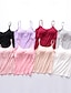 economico Serbatoio Semplice-Per donna Maglia a coste Canotta Tinta unica Classico Senza Maniche Spalline Top Regolari Casuale Quotidiano Abbigliamento mare Nero Bianco Rosa Chiaro Rosa Rosso Estate Primavera