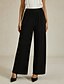 billige brede ben og højtaljet-Dame Bootcut Elegant Klassisk &amp; Tidløs Glitrende Fuld længde Høj Talje Høj Elasticitet Sort Sommer Forår Efterår