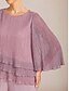 economico Bluse Semplici-Per donna Top Eleganti Elegante Girocollo Rosa Primavera, Autunno, Inverno, Estate