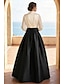 economico Abiti da Sera a Linea A-Linea ad A Lunghezza al pavimento Abito da Sera Da principessa Abito formale Elegante Festa Monocolore Manica Lunga Scollo a V Matrimonio Cravatta nera Invitato a matrimonio autunnale Raso Tessuto
