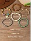 economico Bracciale da donna-Set di 6 braccialetti da donna in stile bohémien con perline di legno e lega, ciondolo a cuore, gioielli elasticizzati a strati per vacanze al mare e abbigliamento casual quotidiano.