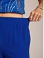 abordables pierna ancha y cintura alta-Mujer Perneras anchas Chinos Básico Longitud total Alta cintura Plano Bolsillo Cintura elástica Confortable Suave Cómodo Microelástico Boda Formal Azul Real Verano Primavera Ajuste regular