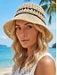 abordables Sombreros de mujer-Sombrero de paja plegable para mujer, sombrero de playa bohemio de ala ancha de ganchillo, gorra de verano portátil y plegable para vacaciones. &amp;ropa informal de uso diario
