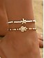 economico Bracciale da donna-tartaruga boho da donna &amp;Set di cavigliere con stelle marine e perline, 2 braccialetti da spiaggia in resina per le vacanze estive &amp;abbigliamento casual quotidiano