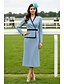 economico Lunghezza alla caviglia-Vestito da festa a lunghezza caviglia in stile tubino abito da cocktail abito per invitata a matrimonio abito per madre della sposa maniche lunghe scollo a V elegante vintage formale con blocco di