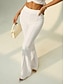 abordables jambe large et taille haute-Femmes A Volants Jambe large Dress Pants works Élégant Mode Travail Longueur complète Taille haute Confort Occasionnel Quotidien Travail Gris Noir Blanche Bleu foncé Été Printemps Automne