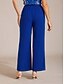 abordables pierna ancha y cintura alta-Mujer Perneras anchas Chinos Básico Longitud total Alta cintura Plano Bolsillo Cintura elástica Confortable Suave Cómodo Microelástico Boda Formal Azul Real Verano Primavera Ajuste regular