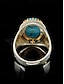 abordables Joyas para hombres-Anillo boho turquesa para hombre: alianza de aleación vintage con una gran piedra ovalada. &amp;Tallados florales, varios tamaños para la playa de verano, uso diario informal, fiesta &amp;joyas para banquetes