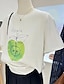 halpa Kukkainen t-paita-Naisten 100% Cotton T-paita Painettu Kukka Kuvitettu Vintage Tyylikäs Klassinen Lyhythihainen Tiukka pyöreä kaula-aukko Pyöreä kaula-aukko Pitkät topit Kausaliteetti Päivittäin Viikonloppu Vaalean