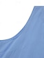 preiswerte Kleider-Damen-Midikleid, Etuikleid, Sommerkleid, Baumwoll-Leinen-Kleid, Freizeitkleid, Basic-Kleid für Alltag, Urlaub, Ausgehen, normale Passform, einfarbig, ärmellos, V-Ausschnitt, blau, gelb, rosa, grün,