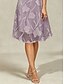 abordables Robe Simple-Femmes Mini Robe Robe fourreau Élégant Couleur Unie Manche Courte Col ras du cou Lilas