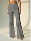 abordables jambe large et taille haute-Femmes A Volants Jambe large Dress Pants works Élégant Mode Travail Longueur complète Taille haute Confort Occasionnel Quotidien Travail Gris Noir Blanche Bleu foncé Été Printemps Automne