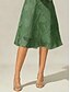 abordables Robe Simple-Femmes Mini Robe Robe fourreau Élégant Couleur Unie Manche Courte Col ras du cou Vert schiste