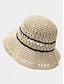 abordables Sombreros de mujer-Sombrero de paja plegable para mujer, sombrero de playa bohemio de ala ancha de ganchillo, gorra de verano portátil y plegable para vacaciones. &amp;ropa informal de uso diario