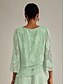 billiga Kostymblusar-Dam Spetsskjorta Blus Dressiga toppar Chiffong toppar Asymmetrisk nederkant Ensfärgat Blommig Elegant Stylish Ledigt Halvlång ärm Fjärilsärmar Båthals Vanliga toppar Dagligen Arbete Bröllopsgäst