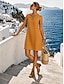 preiswerte Kleider-Damen-Midikleid, Etuikleid, Sommerkleid, Baumwoll-Leinen-Kleid, Freizeitkleid, Basic-Kleid für Alltag, Urlaub, Ausgehen, normale Passform, einfarbig, ärmellos, V-Ausschnitt, blau, gelb, rosa, grün,