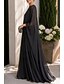 preiswerte Semi-formal / Cocktail-Schlauch Abendkleid Empire Kleid Formelles Abendkleid Sweep  Brush Train Langarm Boot Ausschnitt Herbst Hochzeitsgast Chiffon mit Falten Kleid das Eindruck macht