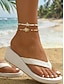 economico Bracciale da donna-tartaruga boho da donna &amp;Set di cavigliere con stelle marine e perline, 2 braccialetti da spiaggia in resina per le vacanze estive &amp;abbigliamento casual quotidiano