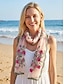 economico Sciarpe da donna-Sciarpa da donna boho con ricami floreali - scialle leggero e traspirante in poliestere disponibile in diversi colori, regalo perfetto per la festa della mamma, ideale per le vacanze al mare o per