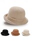abordables Sombreros de mujer-Sombrero de sol bohemio plegable para mujer: elegante sombrero de playa de poliéster tejido para verano, sombrero panamá plegable de ala ancha para vacaciones, uso diario informal, varios colores.