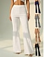 abordables jambe large et taille haute-Femmes A Volants Jambe large Dress Pants works Élégant Mode Travail Longueur complète Taille haute Confort Occasionnel Quotidien Travail Gris Noir Blanche Bleu foncé Été Printemps Automne