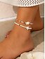 economico Bracciale da donna-tartaruga boho da donna &amp;Set di cavigliere con stelle marine e perline, 2 braccialetti da spiaggia in resina per le vacanze estive &amp;abbigliamento casual quotidiano