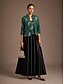voordelige Blousepakken voor dames-Dames Blouse Geklede topjes Avondtops Pailletten Veer Elegant 3/4 mouw Mandarijn Kraag Normale tops Avond Feest Feestavondkleding Smaragdgroen Lente Herfst Winter