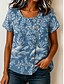 billige Blomstrete bluser-Dame Bluse Knapper Trykt mønster Blomstret Grafisk Årgang Tropisk Stilfull Ermeløs Kortermet Crew-hals Firkantet hals Øsehals Lange topper Avslappet Ferie Blå Gressgrønn Rød Lilla Sommer Vår