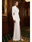 baratos Vestidos de fraque-Mulheres Vestido smoking Sereia sereia Convidado do casamento Crepe Esticado Elegante Split alta Manga Longa Longo Decote V