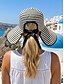 economico Cappelli da donna-Cappello da sole pieghevole a righe da donna, cappello da spiaggia in poliestere a tesa larga per donna, cappello estivo da viaggio ripiegabile, elegante cappello con protezione UV