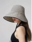 economico Cappelli da donna-Cappello da sole pieghevole a righe da donna, cappello da spiaggia in poliestere a tesa larga per donna, cappello estivo da viaggio ripiegabile, elegante cappello con protezione UV