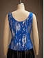 voordelige Blousepakken voor dames-Dames Blouse Geklede topjes Avondtops Pailletten Veer Elegant 3/4 mouw Mandarijn Kraag Normale tops Avond Feest Formele kleding Cocktail kledij Marine Blauw Lente Herfst Winter