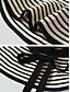 economico Cappelli da donna-Cappello da sole pieghevole a righe da donna, cappello da spiaggia in poliestere a tesa larga per donna, cappello estivo da viaggio ripiegabile, elegante cappello con protezione UV