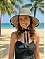 economico Cappelli da donna-Cappello da sole pieghevole a righe da donna, cappello da spiaggia in poliestere a tesa larga per donna, cappello estivo da viaggio ripiegabile, elegante cappello con protezione UV