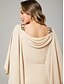 voordelige Enkel Lengte-Strak kolom Tot de grond Feestjurk Cocktail jurk Bruiloft gast jurk Moeder van de bruid jurk Halve mouw Met sieraad Elegant Grote maten Bruiloft gast Chiffon met Kralen Gelaagde ruches