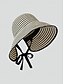 economico Cappelli da donna-Cappello da sole pieghevole a righe da donna, cappello da spiaggia in poliestere a tesa larga per donna, cappello estivo da viaggio ripiegabile, elegante cappello con protezione UV