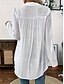 cheap Lace Tops-Women's Boho Shirt Lace Shirt Lace Ombre Floral Graphic Elegant Bohemia Vacation 3/4 Sleeve V Neck Long Tops Casual Daily Going out White Summer Spring
