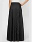 ieftine Fuste formale-Fuste elegante din tafta pentru femei, maxi, talie medie, cu buzunar, elastic, pentru petrecere, ținute de seară, cocktail, negru, primăvară